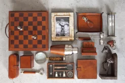 Accessoires^Flamant Manhattan, Jigger A Cocktail, Cuir Marron