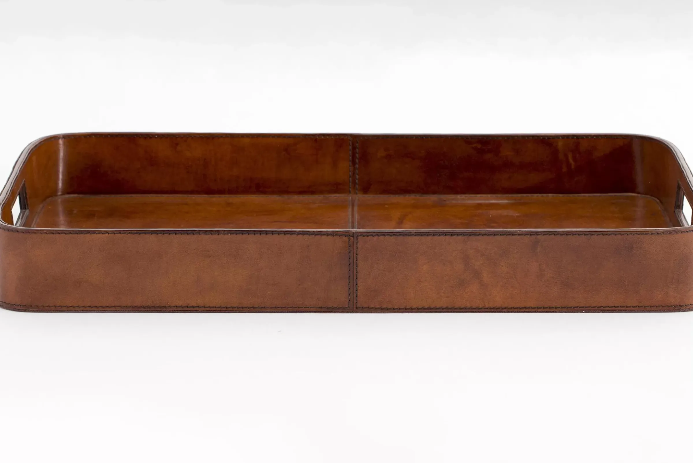 Accessoires^Flamant Manhattan, Plateau, Cuir Marron
