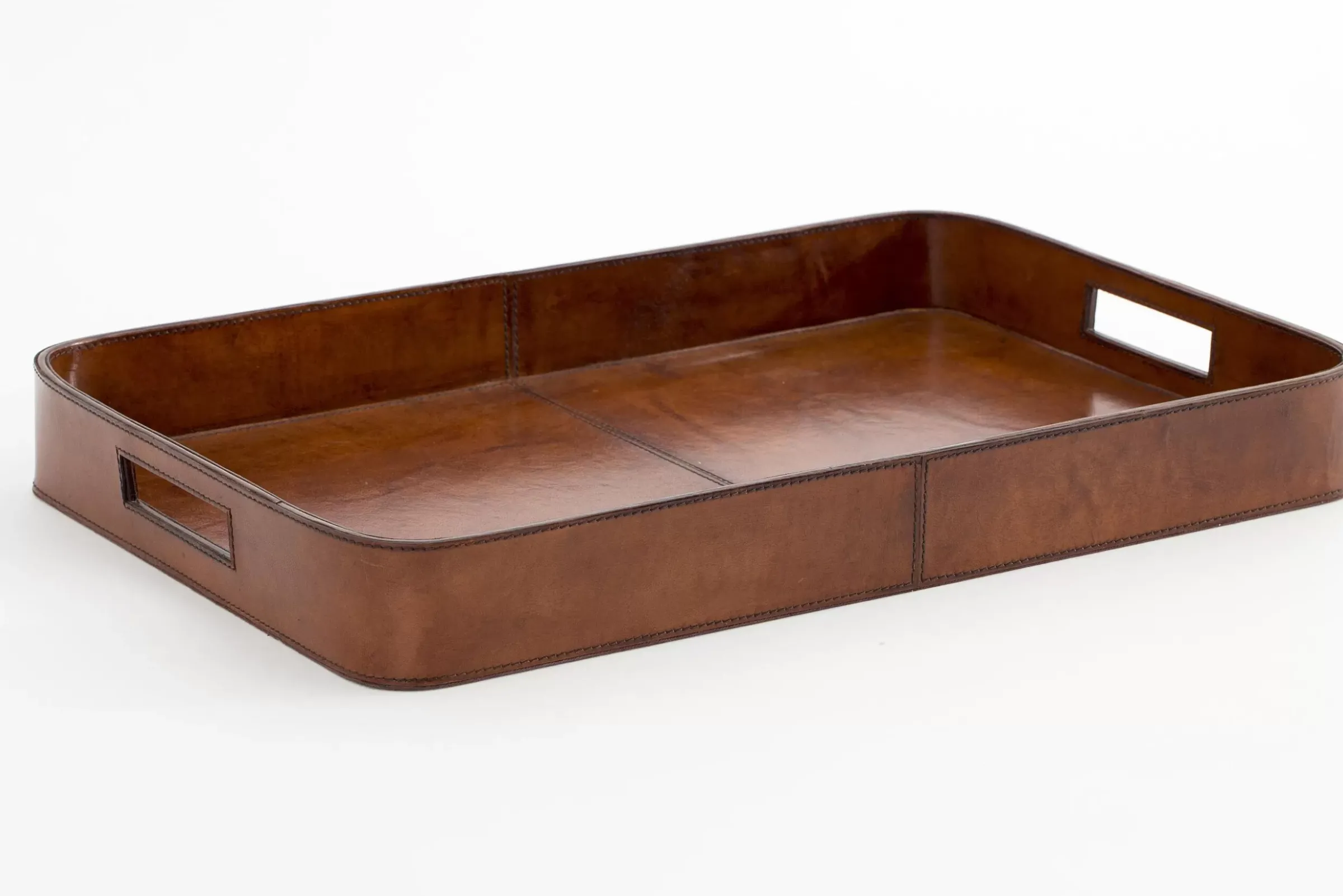 Accessoires^Flamant Manhattan, Plateau, Cuir Marron