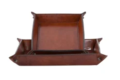 Accessoires^Flamant Manhattan, Plateau, Cuir Marron, S