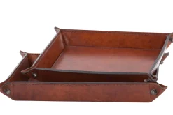 Accessoires^Flamant Manhattan, Plateau, Cuir Marron, S