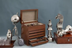 Accessoires^Flamant Manhattan, Plateau, Cuir Marron, S