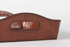 Accessoires^Flamant Manhattan, Plateau, Cuir Marron