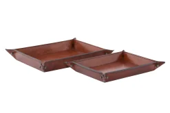 Accessoires^Flamant Manhattan, Plateau, Cuir Marron, L