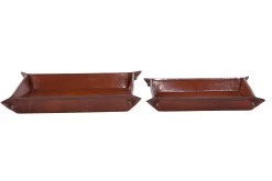 Accessoires^Flamant Manhattan, Plateau, Cuir Marron, L