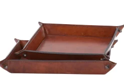 Accessoires^Flamant Manhattan, Plateau, Cuir Marron, L