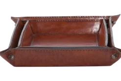 Accessoires^Flamant Manhattan, Plateau, Cuir Marron, L