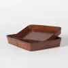 Accessoires^Flamant Manhattan, Plateau, Cuir Marron, L