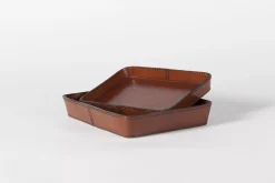 Accessoires^Flamant Manhattan, Plateau, Cuir Marron, L