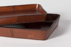 Accessoires^Flamant Manhattan, Plateau, Cuir Marron, L