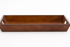 Accessoires^Flamant Manhattan, Plateau, Cuir Marron