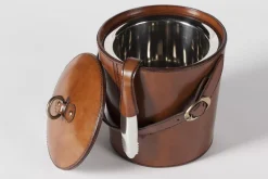 Accessoires^Flamant Manhattan, Seau A Glace, Cuir Marron