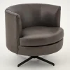 Canapés^Flamant Marchetti, Fauteuil, Cuir Noir, Rotatif