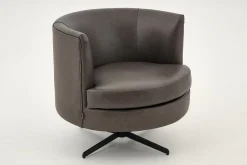 Canapés^Flamant Marchetti, Fauteuil, Cuir Noir, Rotatif