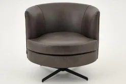 Canapés^Flamant Marchetti, Fauteuil, Cuir Noir, Rotatif