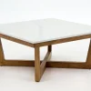 Table A Cafe^Flamant Marnix, Table Basse, Chene Et Pierre, 90X90