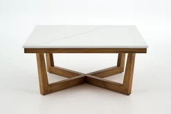 Table A Cafe^Flamant Marnix, Table Basse, Chene Et Pierre, 90X90