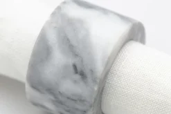 Accessoires^Flamant Maureen, Rond De Serviette, Marbre, Blanc