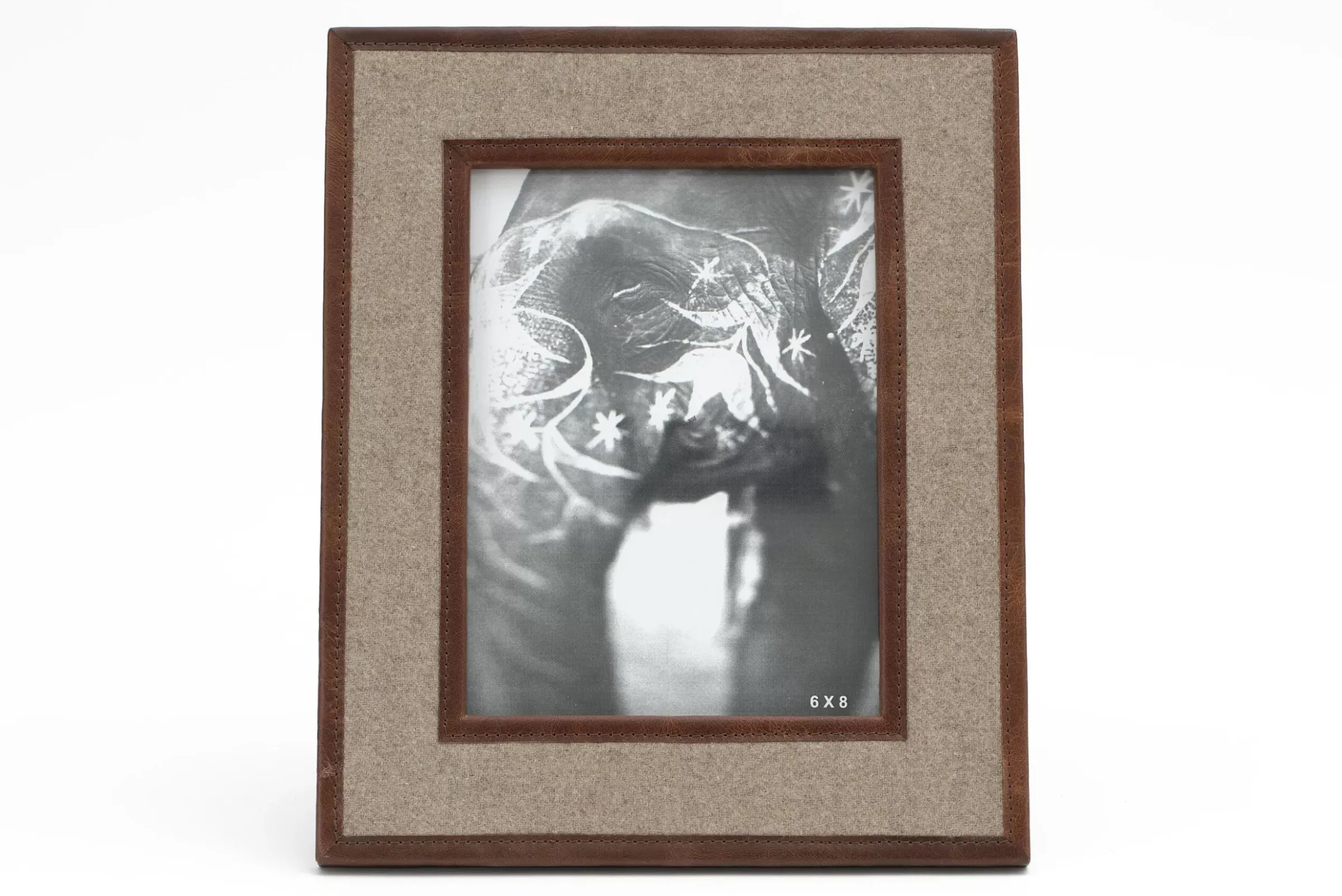 Décoration^Flamant Milburn, Cadre Photo, Laine Et Cuir, 15X20