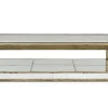 Table A Cafe^Flamant Mitchell, Table Basse, Rectangulaire, Verre Miroir Et Bois, 160X80