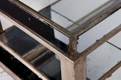 Table A Cafe^Flamant Mitchell, Table Basse, Rectangulaire, Verre Miroir Et Bois, 120X70