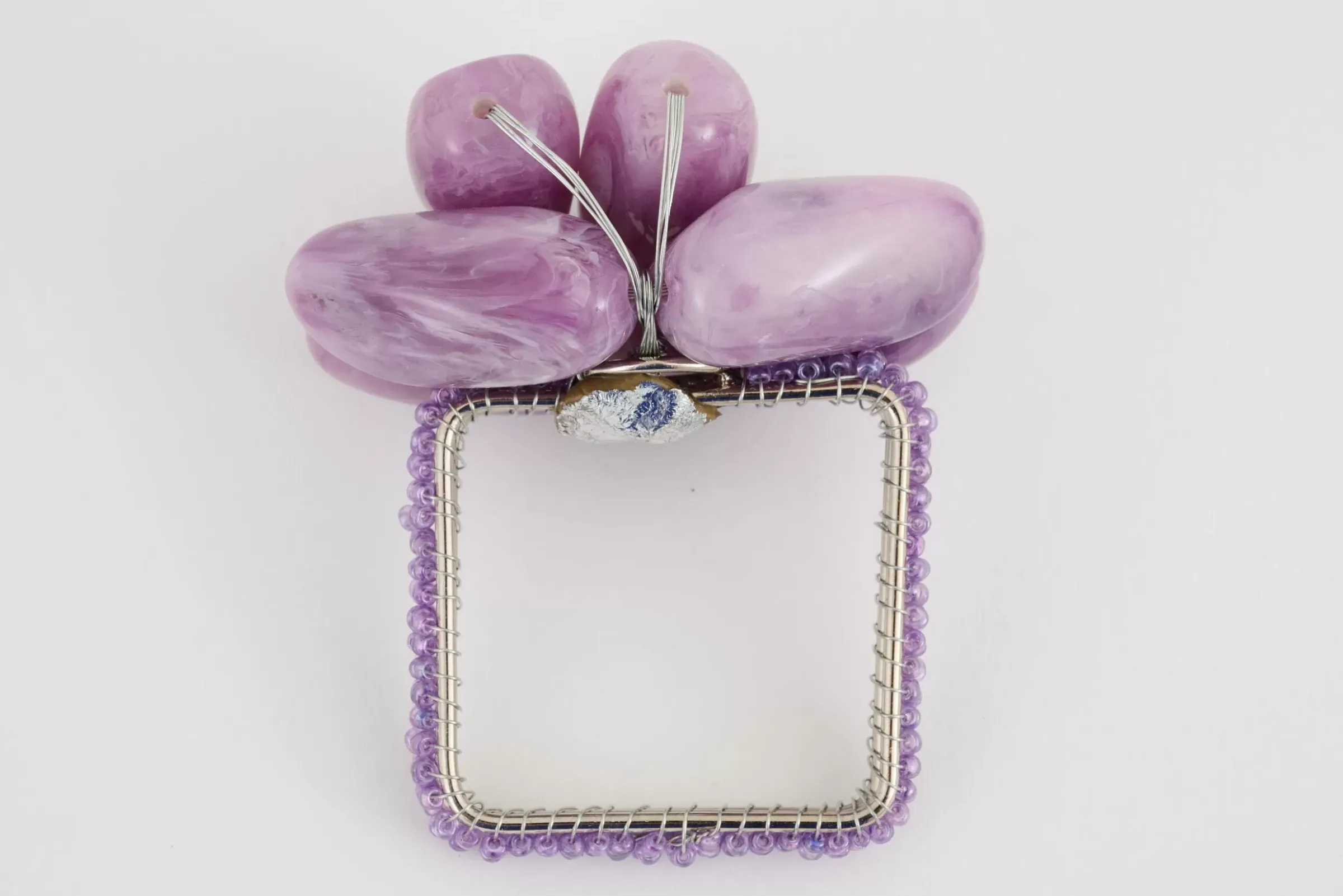 Fete Des Meres^Flamant Naoh, Rond De Serviette, Perles, Violet