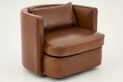 Canapés^Flamant Nelia, Fauteuil, Cuir Cognoac, Rotatif