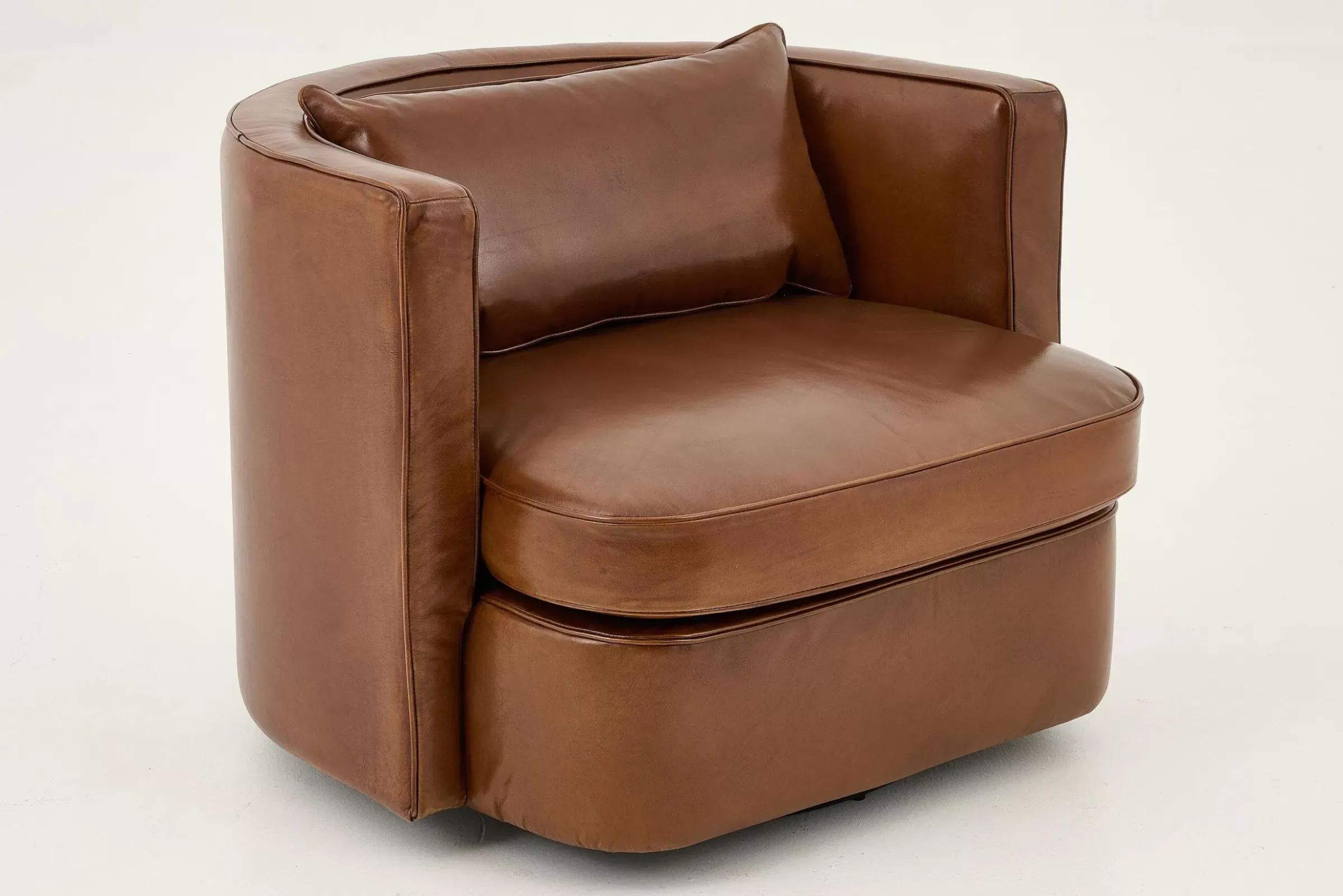 Canapés^Flamant Nelia, Fauteuil, Cuir Cognoac, Rotatif
