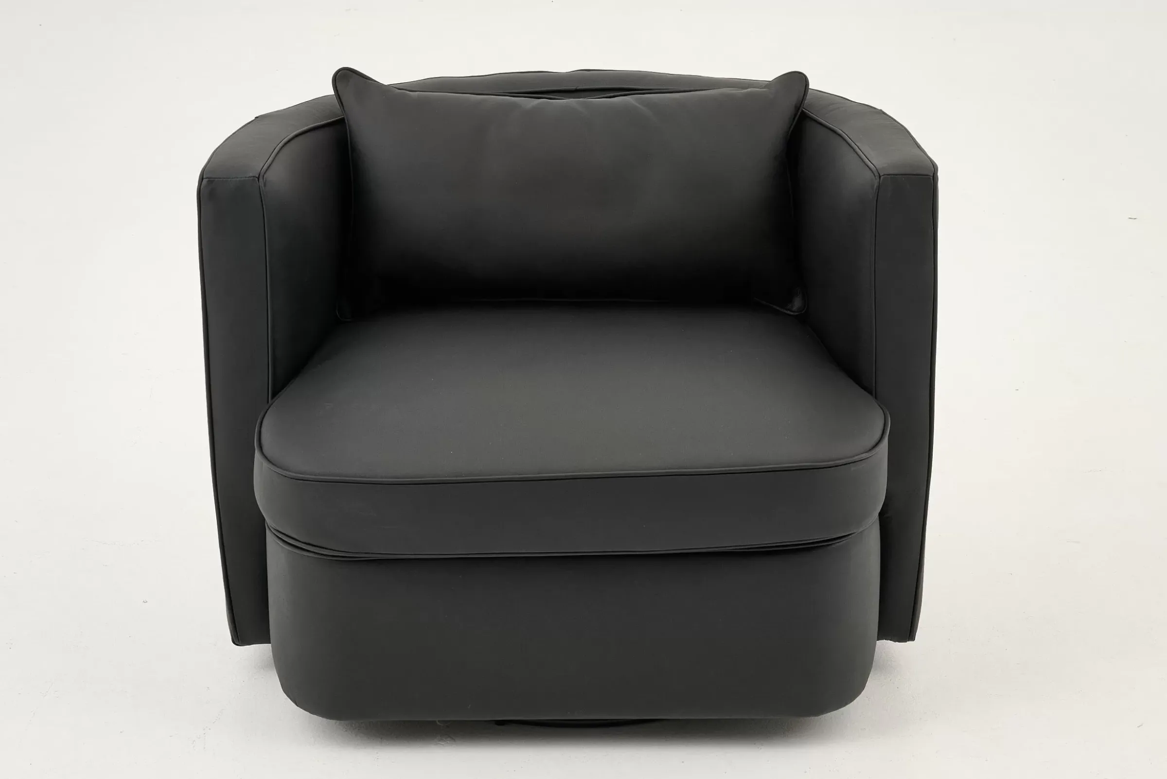 Canapés^Flamant Nelia, Fauteuil, Cuir Noir, Rotatif
