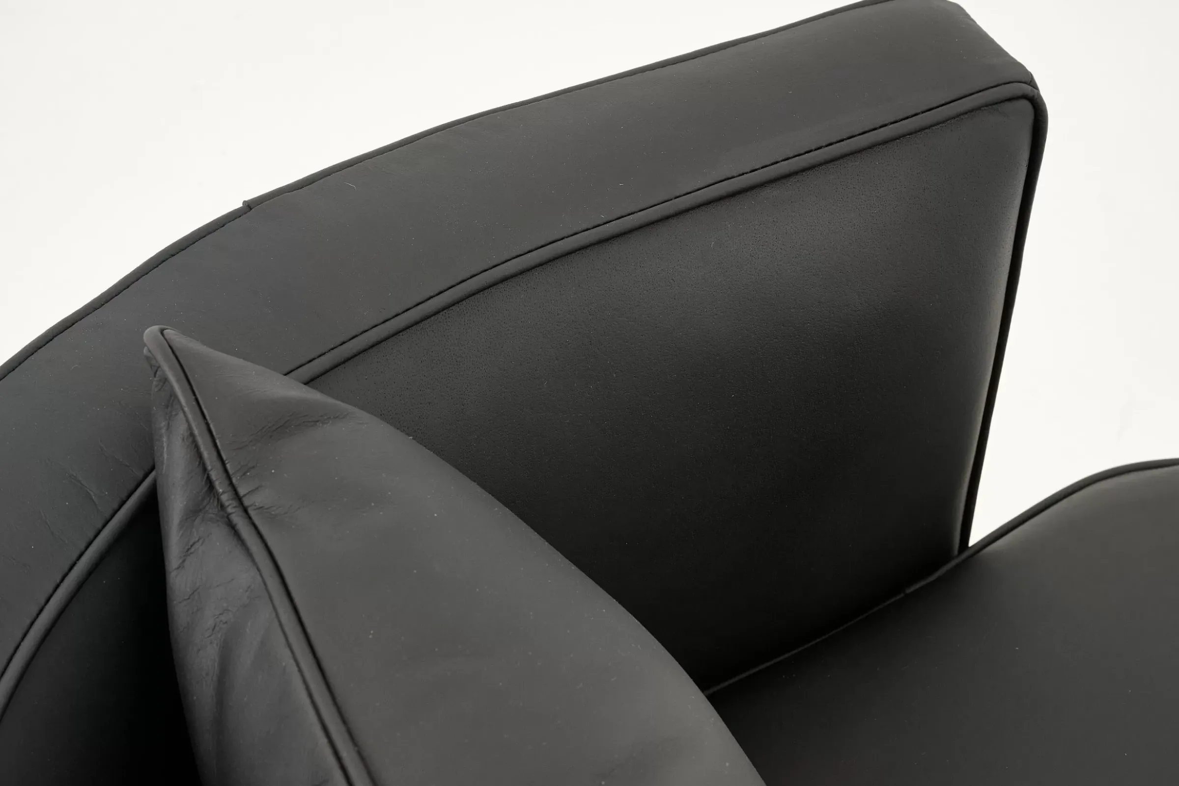 Canapés^Flamant Nelia, Fauteuil, Cuir Noir, Rotatif
