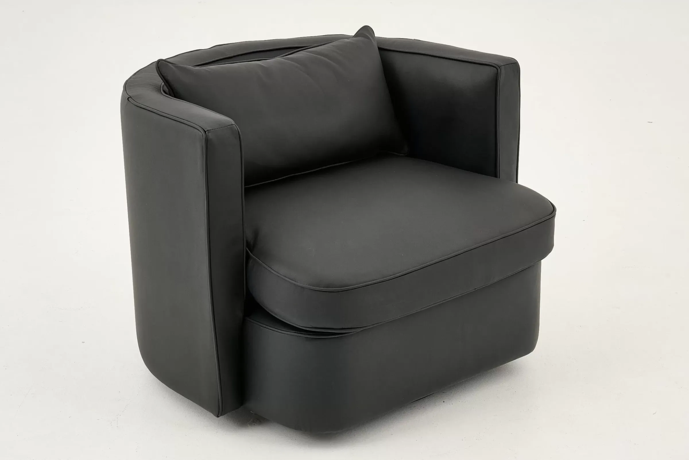 Canapés^Flamant Nelia, Fauteuil, Cuir Noir, Rotatif