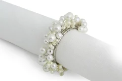 Accessoires^Flamant Osaka, Rond De Serviette, Perles, Ivoire