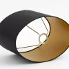 Eclairage^Flamant Ovale, Abat-Jour, Noir Et Or, Ovale, 35 Cm