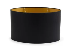 Eclairage^Flamant Ovale, Abat-Jour, Noir Et Or, Ovale, 35 Cm