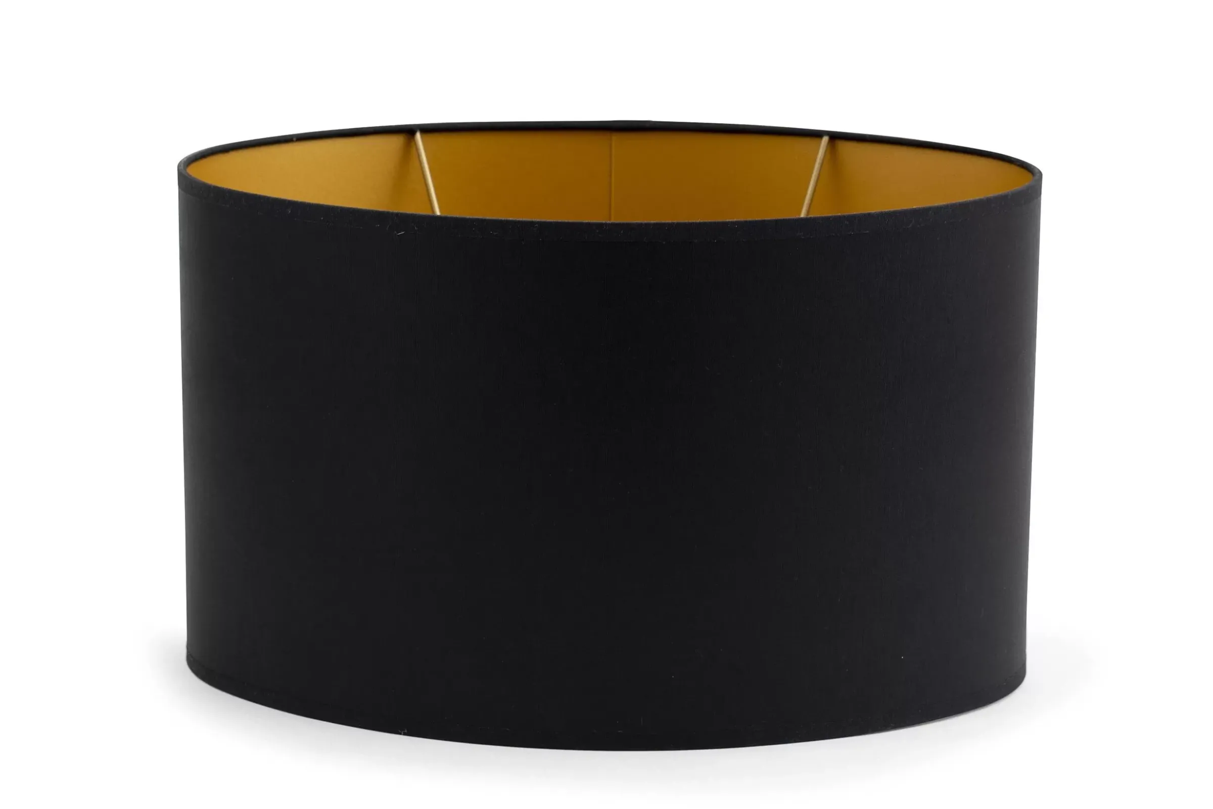 Eclairage^Flamant Ovale, Abat-Jour, Noir Et Or, Ovale, 35 Cm
