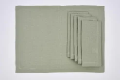 Textiles De Salle A Manger Et De Cuisine^Flamant Phills, Set De Table, Vert Iceberg, Ensemble De 6