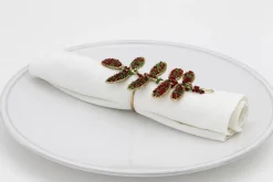 Accessoires^Flamant Rawas, Rond De Serviette, Perles, Feuille