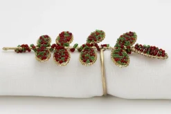 Accessoires^Flamant Rawas, Rond De Serviette, Perles, Feuille