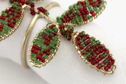 Accessoires^Flamant Rawas, Rond De Serviette, Perles, Feuille