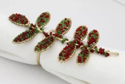 Accessoires^Flamant Rawas, Rond De Serviette, Perles, Feuille