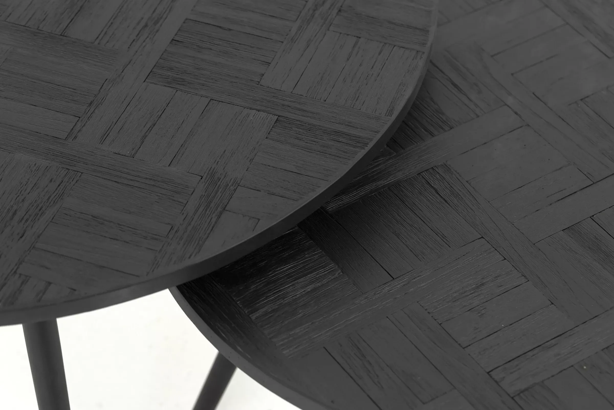 Table A Cafe^Flamant Robyn, Table Basse, Teck Recupere, Ronde, Ensemble De 2