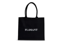 Décoration^Flamant Shopper , Sac Shopping, Jute, Noir