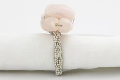 Fete Des Meres^Flamant Tina, Rond De Serviette, Perles, Blanc