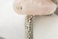 Fete Des Meres^Flamant Tina, Rond De Serviette, Perles, Blanc
