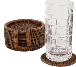 Accessoires^Flamant Togo, Dessous De Verre, Rond, Roseau, Lot De 6