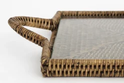 Accessoires^Flamant Togo, Plateau, Rectangulaire, Avec Verre, Reed