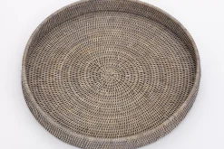 Accessoires^Flamant Togo, Plateau, Rond, Roseau, Gris, 48Cm