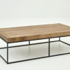 Table A Cafe^Flamant Urban, Table Basse, Chene Et Metal, Marron Clair