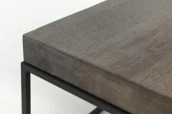 Table A Cafe^Flamant Urban, Table Basse, Chene Et Metal, Marron Fonce