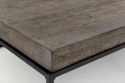 Table A Cafe^Flamant Urban, Table Basse, Chene Et Metal, Marron Fonce